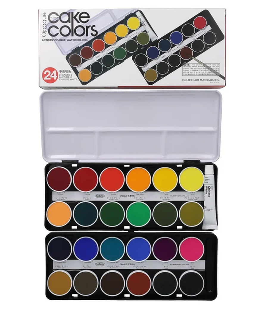 Holbein Solid Watercolor Paints (Cake Colors) C032 Opaque 24-Color Set 02032 Japan