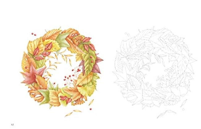 Postcard size coloring book - flower - Japanese Coloring Book