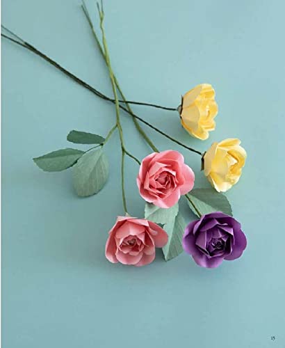 Beautiful three - dimensional flowers made from paper - Japanese Craft Book