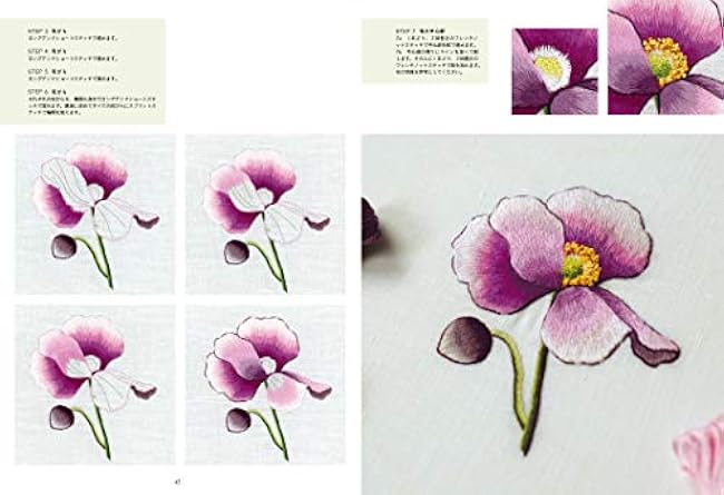 Enjoy embroidery with flowers from the Royal Botanic Gardens: Embroidery designs derived from botanical paintings at Kew Gardens Trish Barr, Shizuyo Saito - Japanese Craft Book