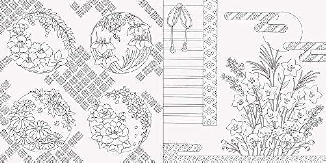 Japanese flower calendar and flower coloring book - Japanese Coloring Book