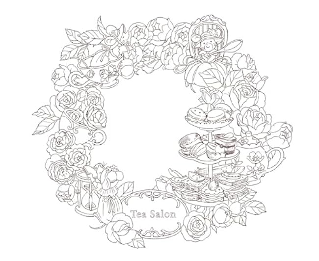 Special coloring book series Seasonal Wreaths of plants and friends - Japanese Coloring Book