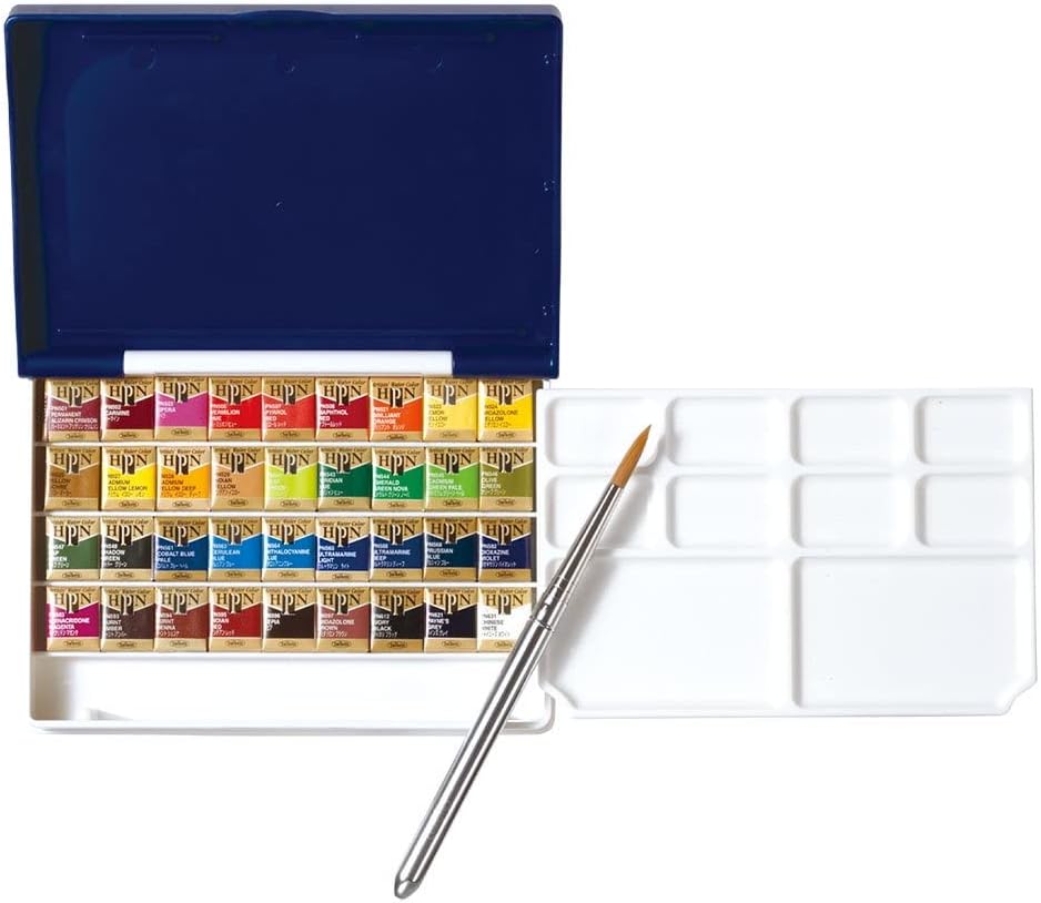 Holbein Solid Watercolor Paint Artist Pan Color 36 Color Set (Palm Box Plus) - Japan