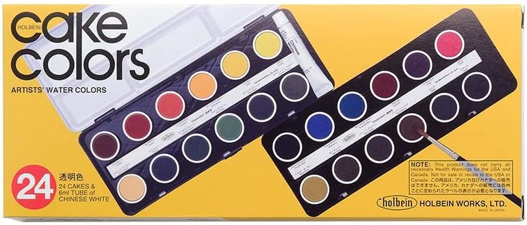 Holbein Solid Artists Watercolor Paint Cake Color C012 Transparent 24 Color Set - Japan