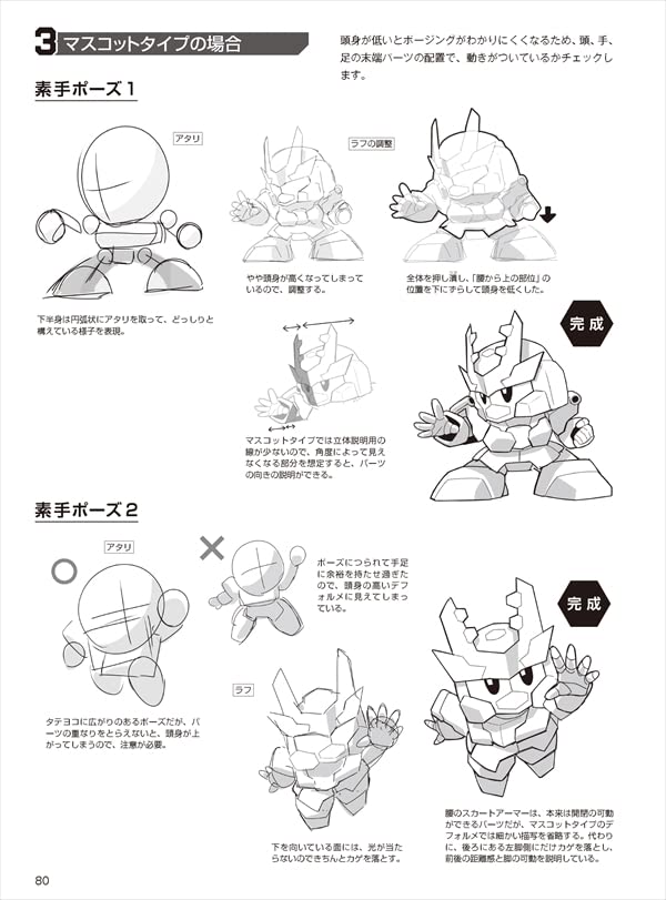 How to draw deformed robots: 3 types of cool and cute mini characters are the basics! Japanese Craft Book