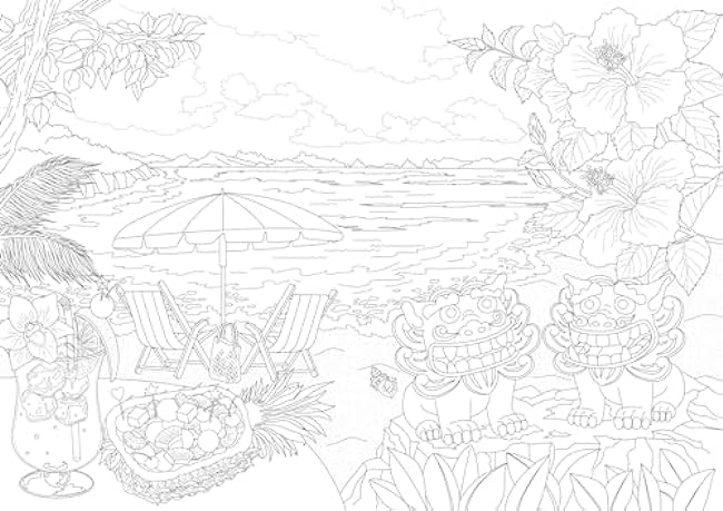 A 12-month trip to the beautiful scenery of Japan that rejuvenates your brain, improves your autonomic nervous system, and heals your heart - Japanese Coloring Book