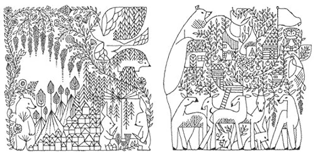 Forest Kingdom Toshiyuki Fukuda Book - Japanese Coloring Book