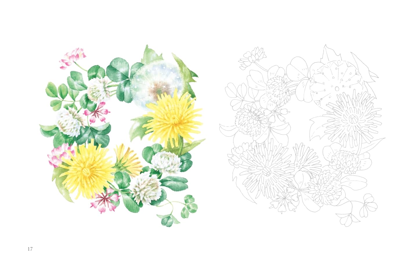 Postcard size coloring book - Flower scent - Japanese Coloring Book