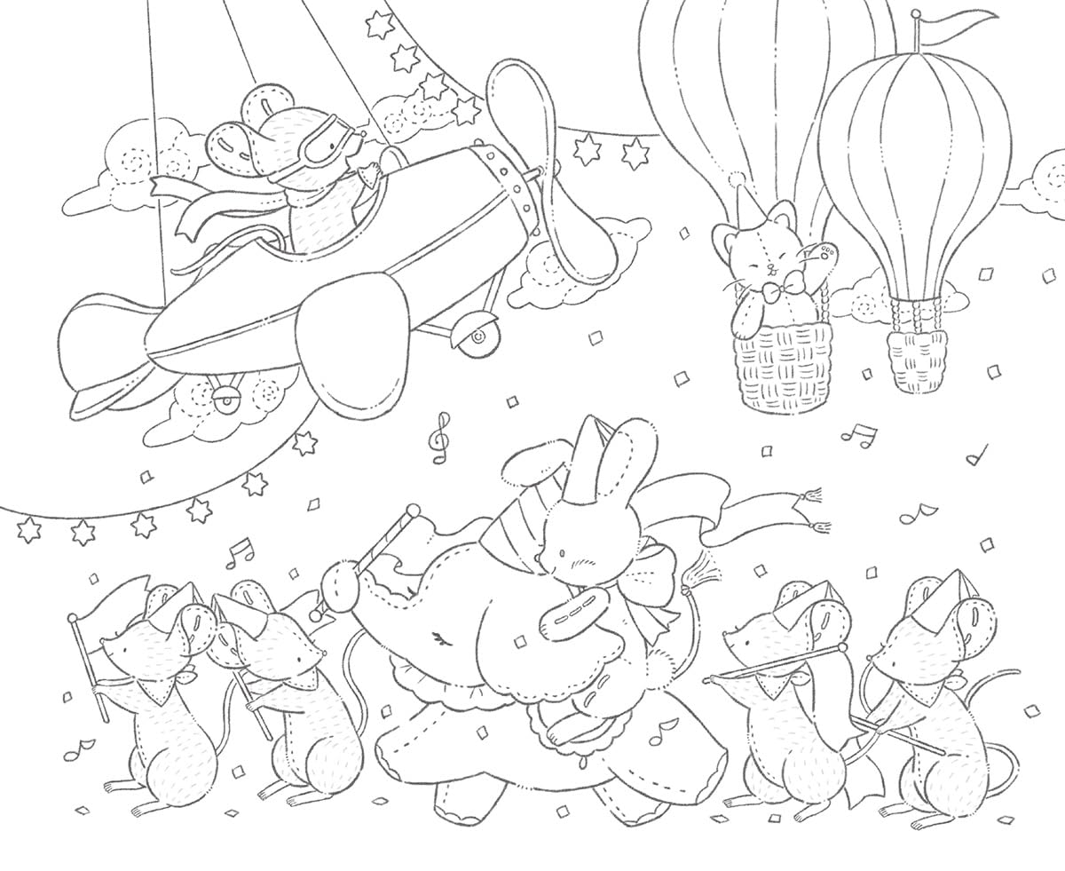 Midnight Tea Party with Stuffed Animals (TOKIMEKU series Ver. 8) - Exciting Coloring Book Series - Japanese Coloring Book