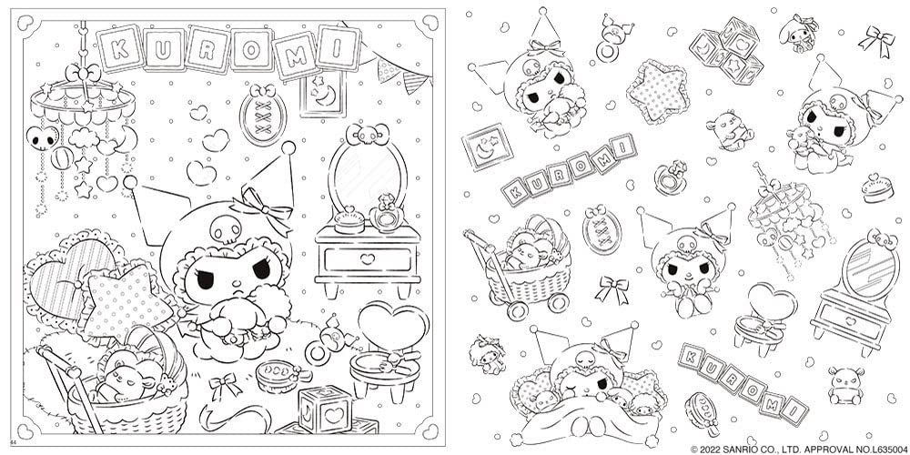 Kuromi Play Coloring Book illustration - Japanese Craft Book