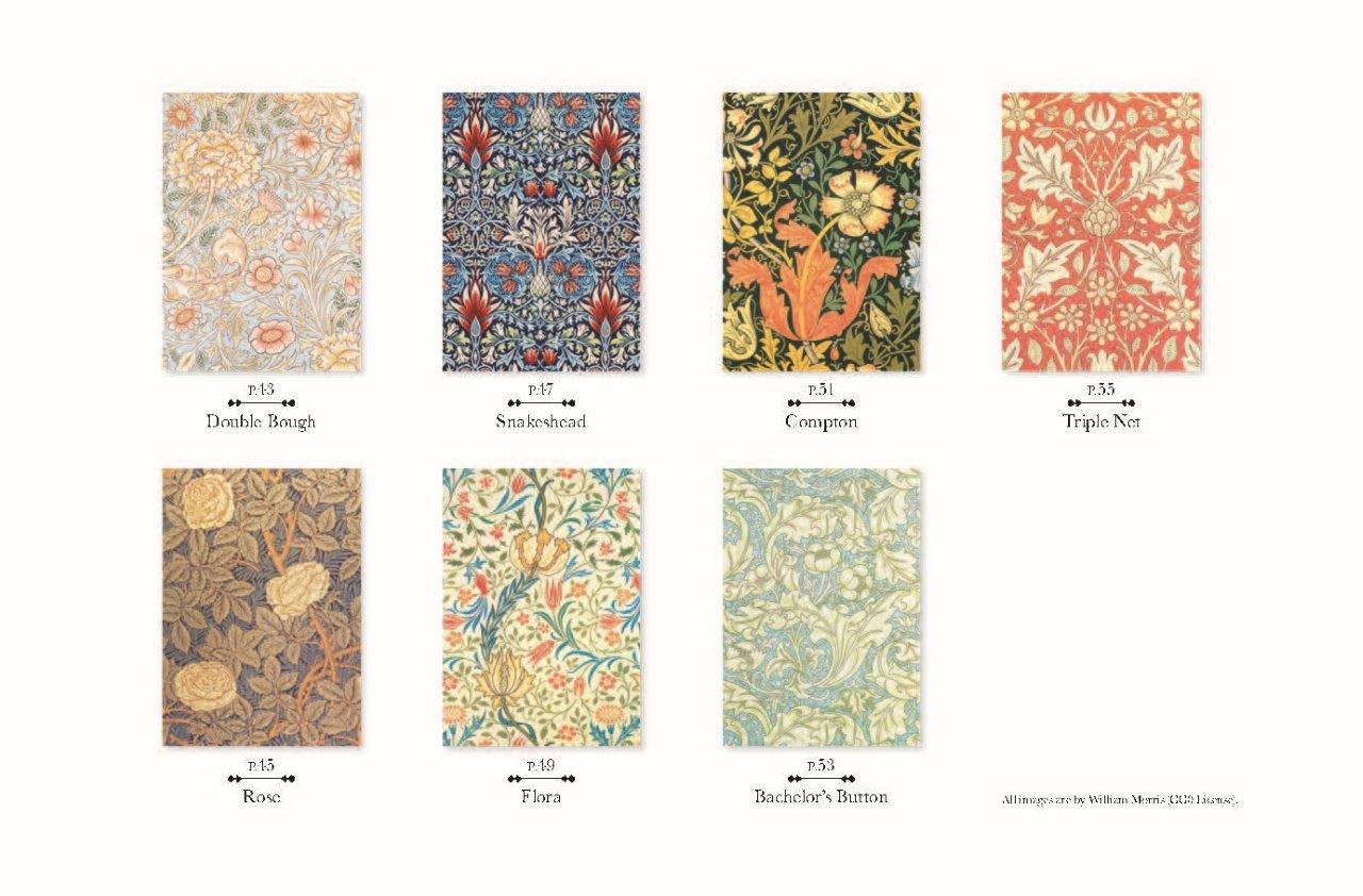 William Morris's Postcard Colouring Book - Delicate and elegant designs based on the natural world Japanese Coloring Book