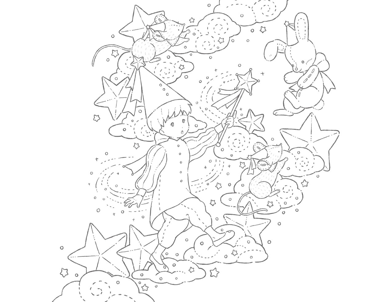 Midnight Tea Party with Stuffed Animals (TOKIMEKU series Ver. 8) - Exciting Coloring Book Series - Japanese Coloring Book