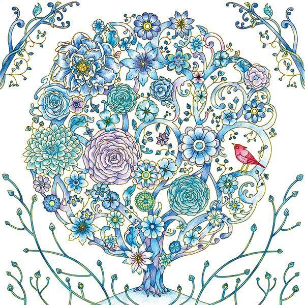 Relaxing coloring book for adults - Mysterious world of flowers and animals Coloring book Naoko Maeda - Japanese Craft Book