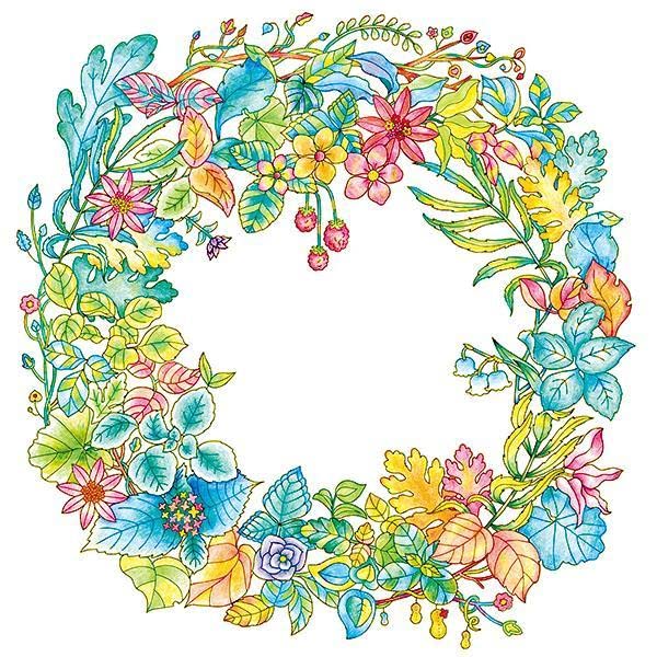 Relaxing coloring book for adults - Mysterious world of flowers and animals Coloring book Naoko Maeda - Japanese Craft Book