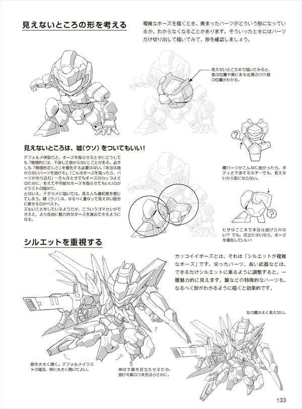 How to draw deformed robots: 3 types of cool and cute mini characters are the basics! Japanese Craft Book