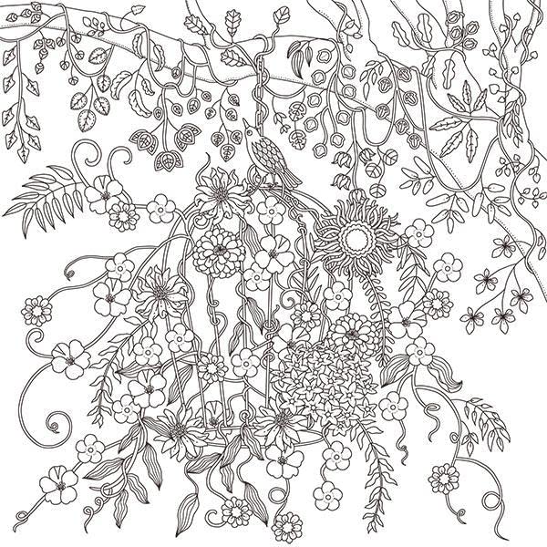 Relaxing coloring book for adults - Mysterious world of flowers and animals Coloring book Naoko Maeda - Japanese Craft Book