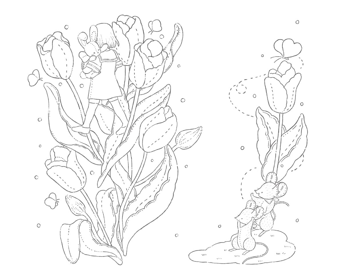 Midnight Tea Party with Stuffed Animals (TOKIMEKU series Ver. 8) - Exciting Coloring Book Series - Japanese Coloring Book