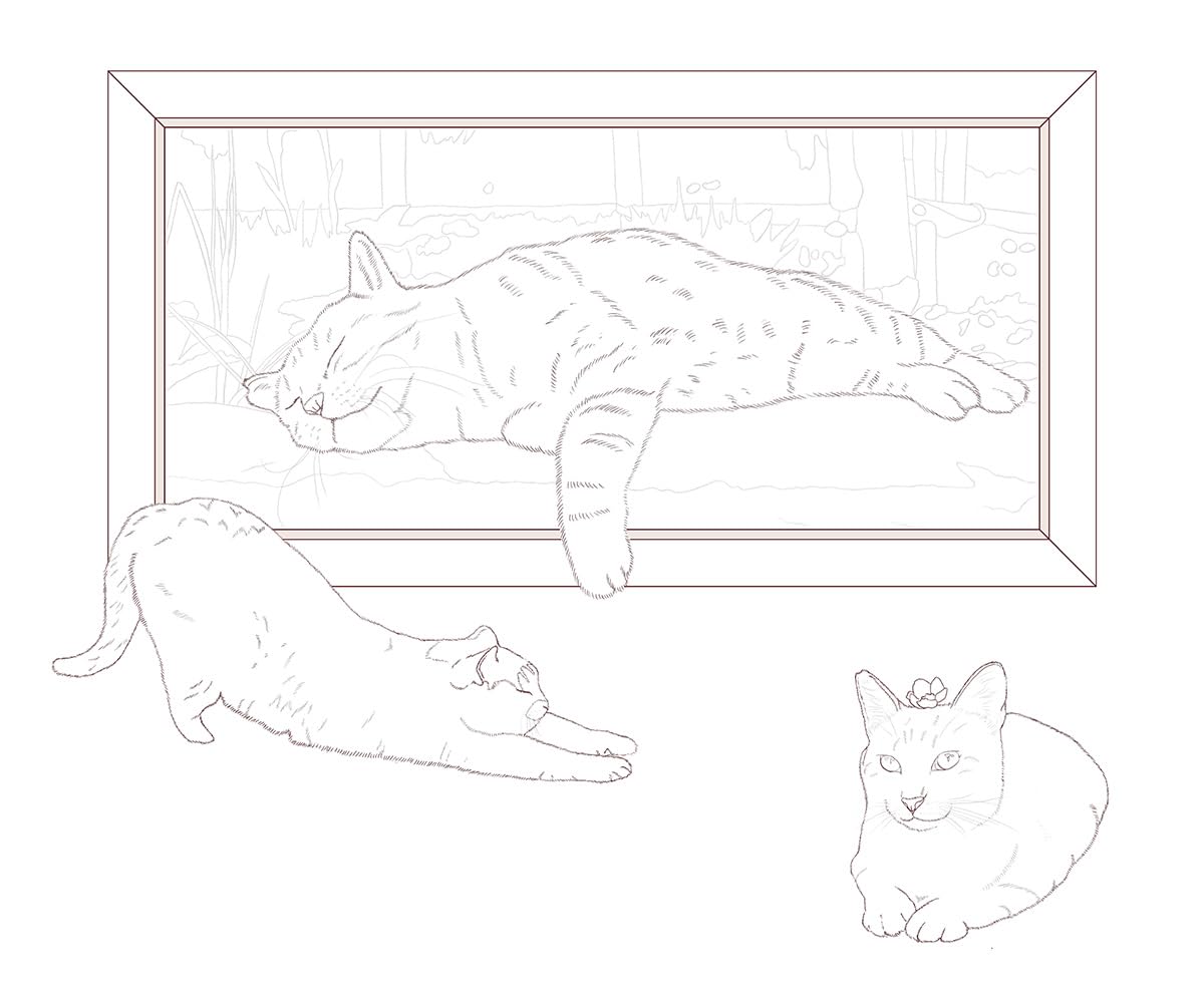 Masayuki Oki's the Free-roaming Cats - Japanese Coloring Book