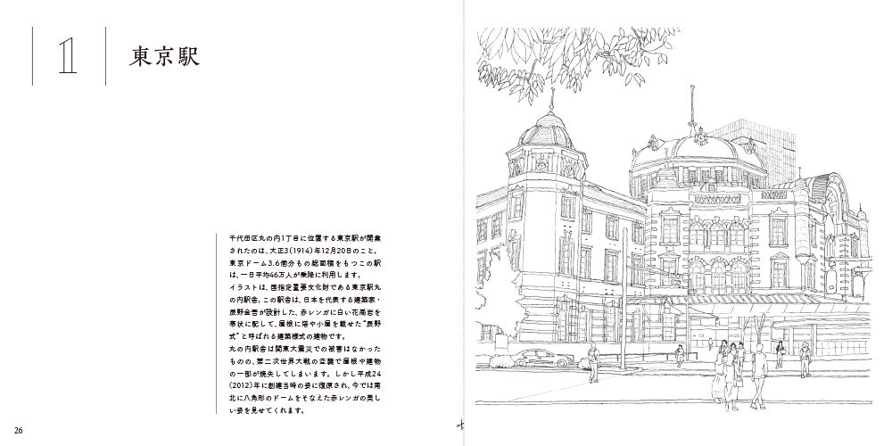 Sketch coloring book for adults Tokyo Scenery -Nostalgic cityscape that you want to keep in your heart Yoshitaka Chaki - Japanese Craft Book