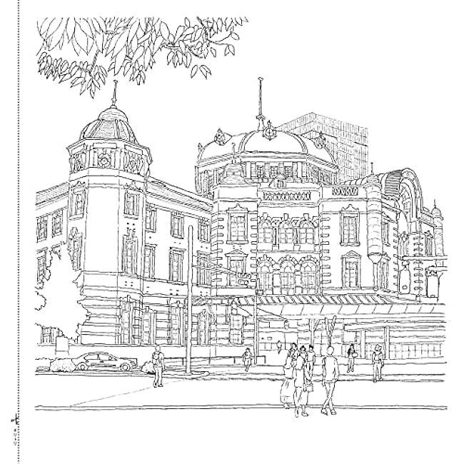 Sketches and Coloring Books for Adults - Carefully Selected Collection - A Journey to Discover Japan's Famous Places - Japanese Coloring Book