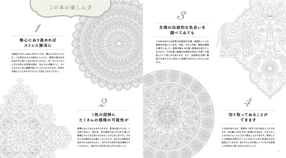 Beautiful Pattern Coloring Book 2: Free Coloring to your Heart's Content - Japanese Craft Books