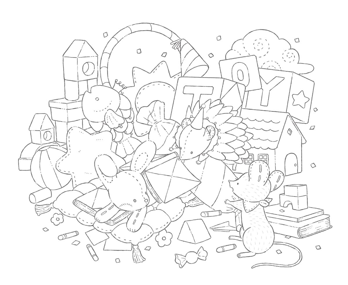 Midnight Tea Party with Stuffed Animals (TOKIMEKU series Ver. 8) - Exciting Coloring Book Series - Japanese Coloring Book