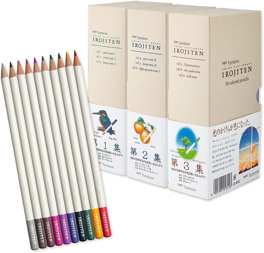 Tombow Color Dictionary, IROJITEN 100 Colored Pencils set, High-Quality Japanese Stationary - Japan Coloring book