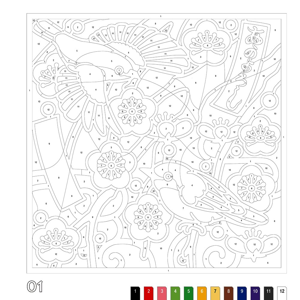 A healing puzzle coloring book that resets your mind and gently stimulates your brain: A calendar of seasonal flowers. Japanese Craft Book