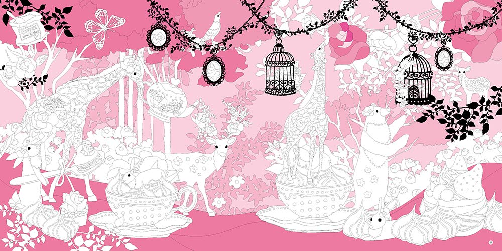 Cute coloring book for adults Horaguchikayo's flowers and animals' paradise Japanese Coloring Book