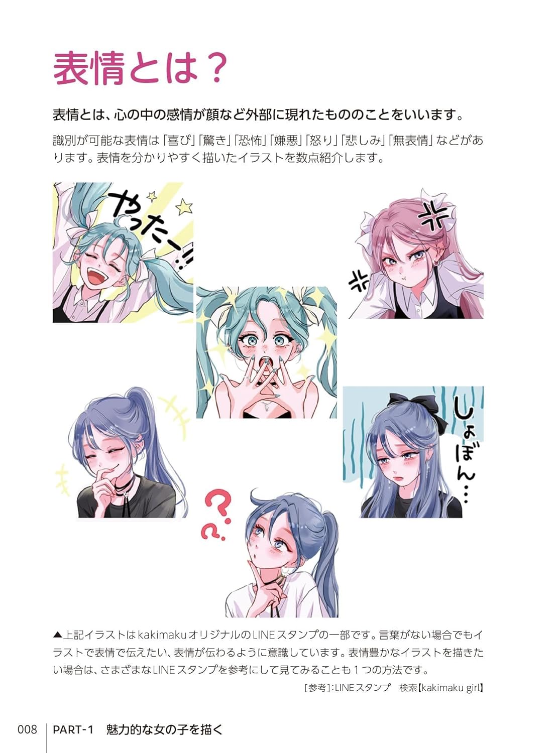How to draw girls' facial expressions: Gestures, poses, and emotional expressions - Japanese Craft Book