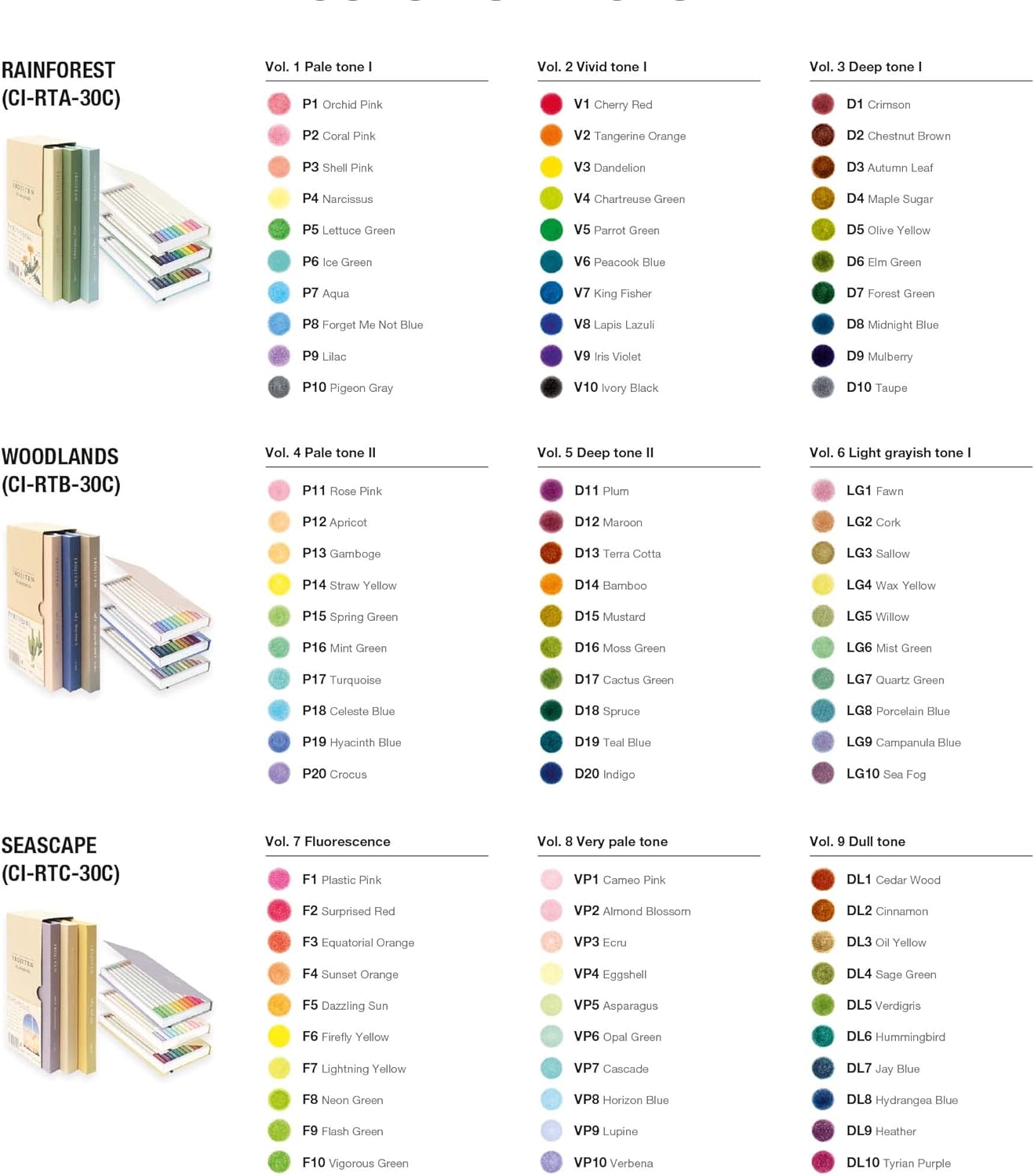 Tombow Colored Pencil Color Dictionary Volume 3 30 Colors CI-RTC