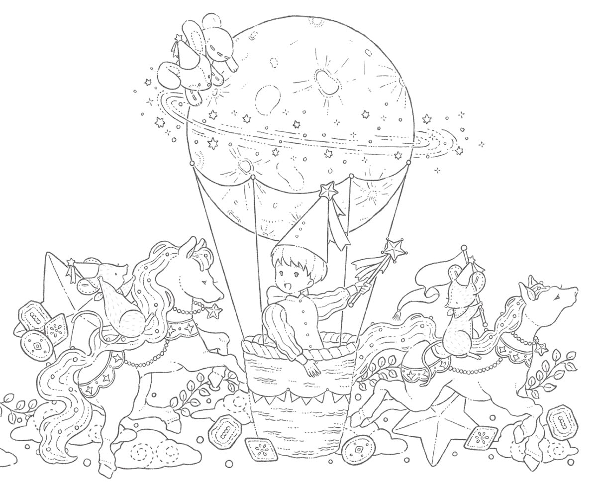 Midnight Tea Party with Stuffed Animals (TOKIMEKU series Ver. 8) - Exciting Coloring Book Series - Japanese Coloring Book