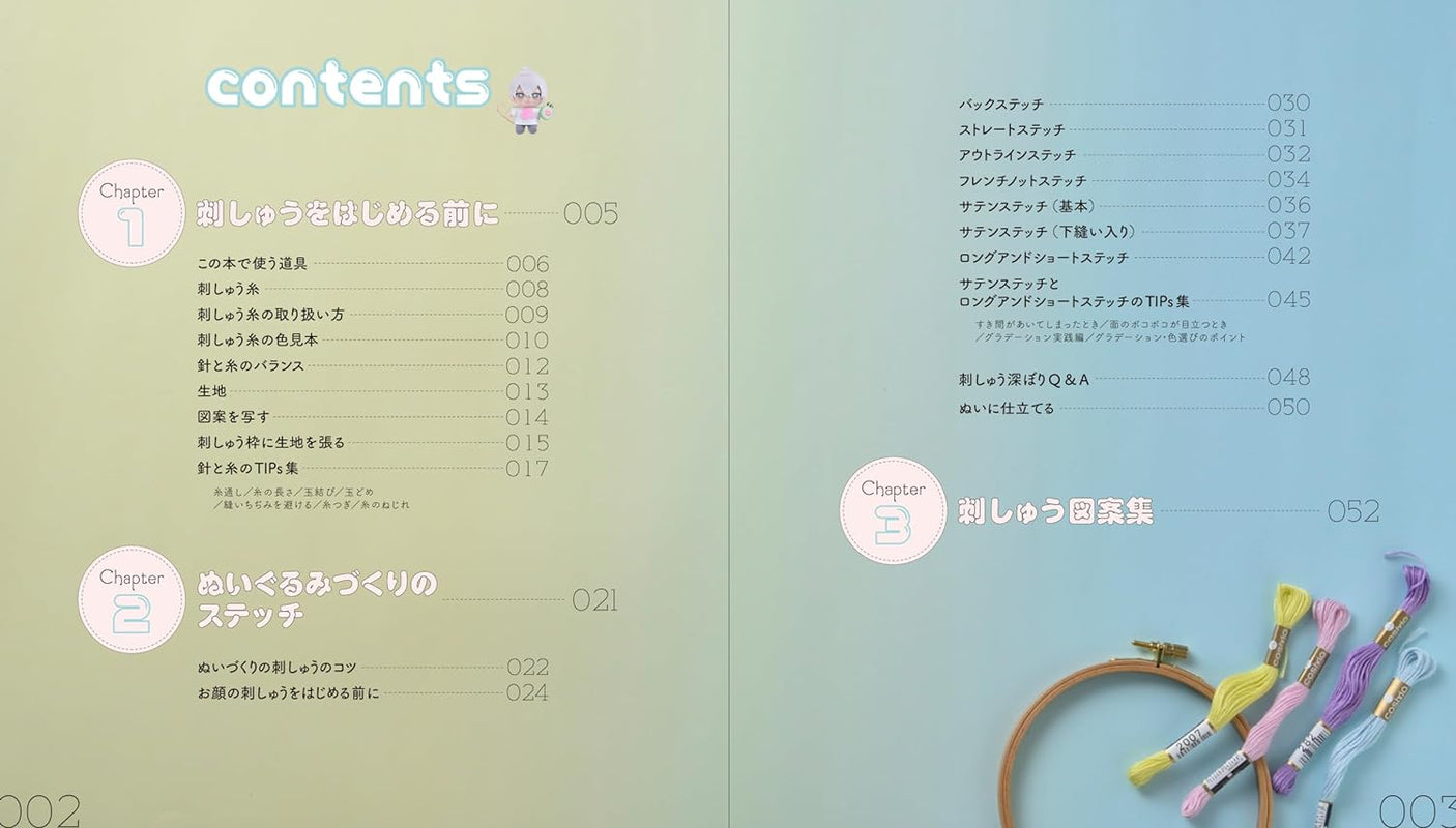 Sewing face hand embroidery LESSON - Japanese Craft Book*