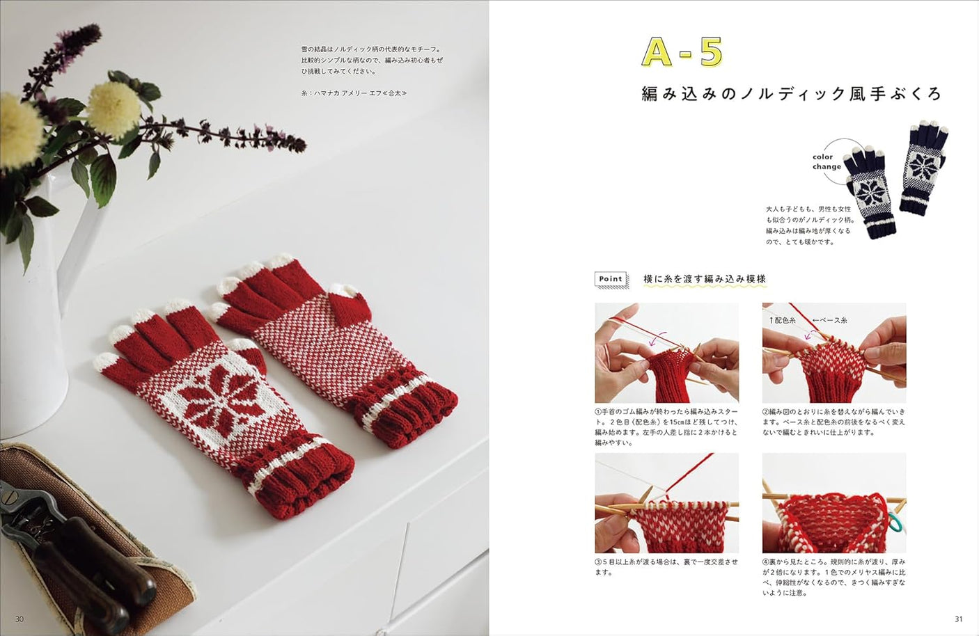 Textbook for knitting five-finger gloves: Easy even for beginners - Japanese Craft Book