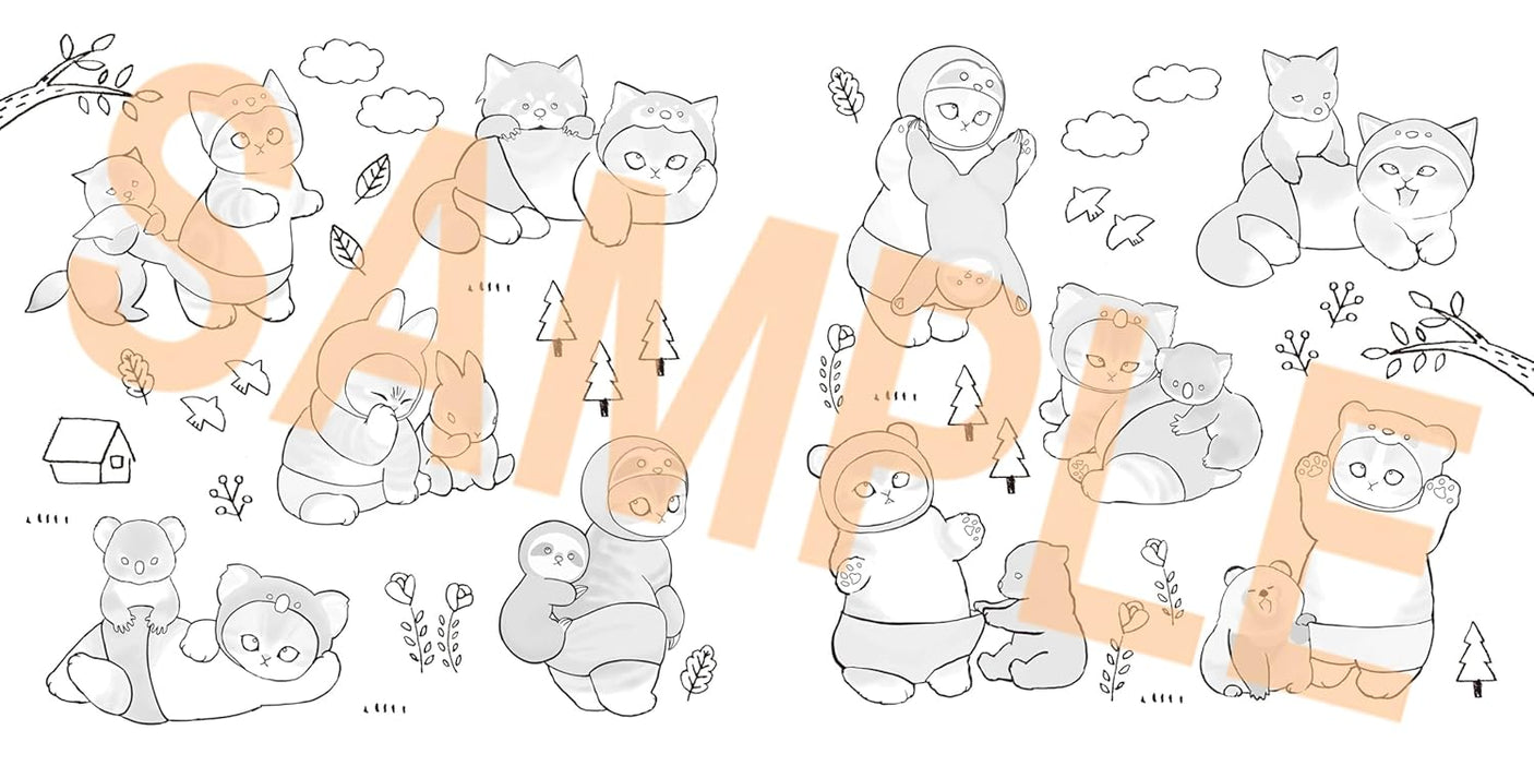 A relaxing coloring lesson book featuring fluffy kitties from mofusand - Japanese Craft Book