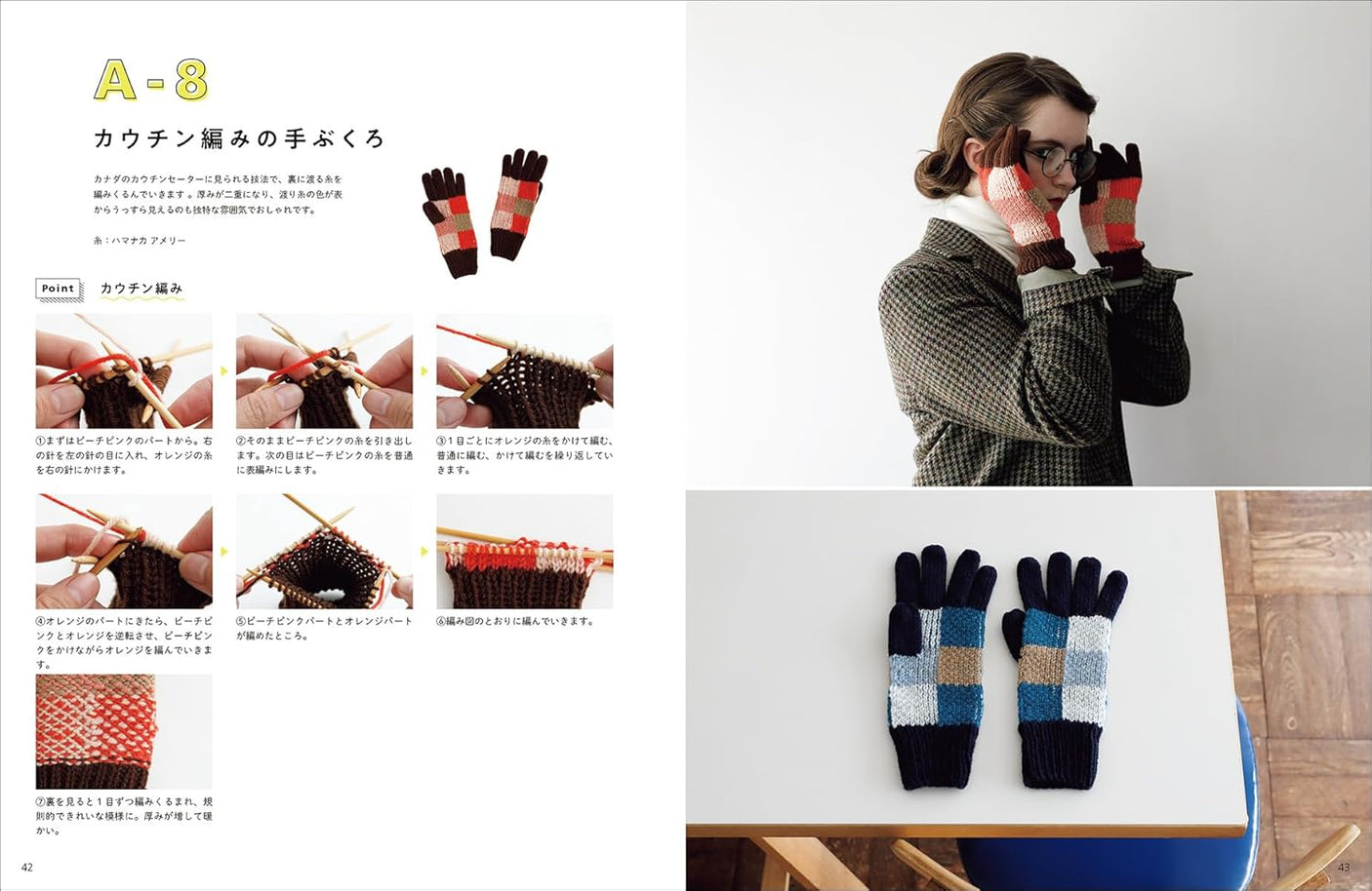 Textbook for knitting five-finger gloves: Easy even for beginners - Japanese Craft Book
