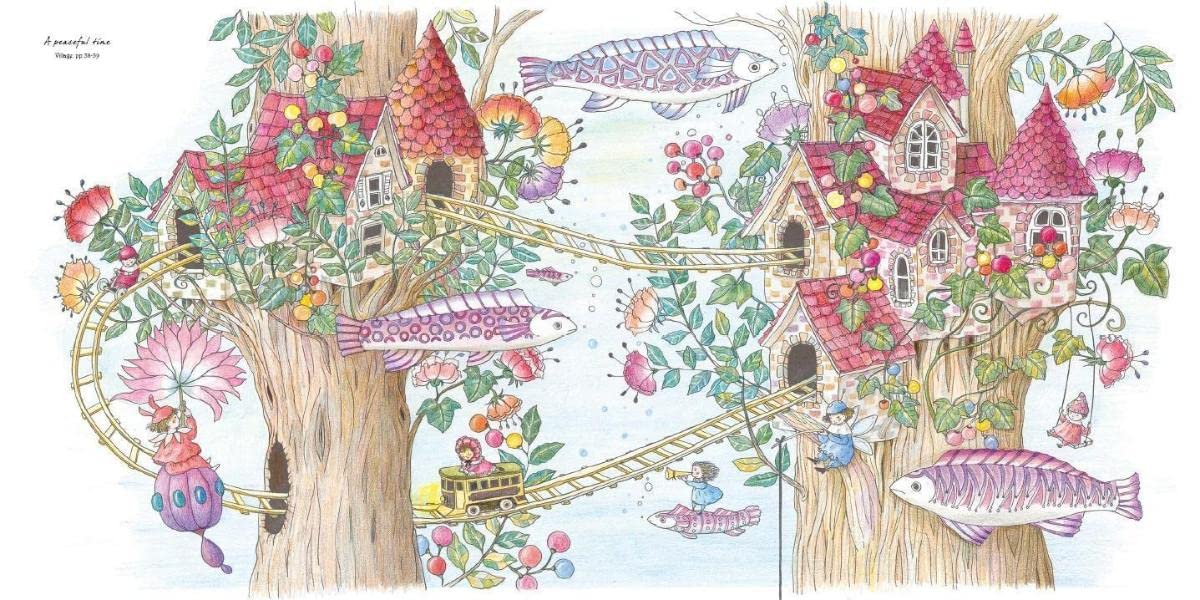 Flower Coloring Book: A Journey to a Wonderland - Japanese Craft Book