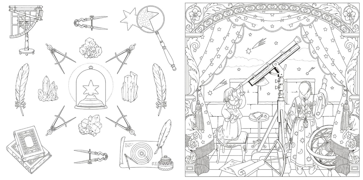 Coloring book with a story A Journey to the Land of Dreams Yoshimi Sekiguchi- Japanese Coloring Book