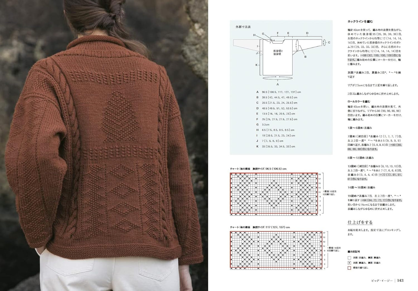 Detailed explanation of how to knitting ganseys sweater and its pattern - Japanese Craft Book