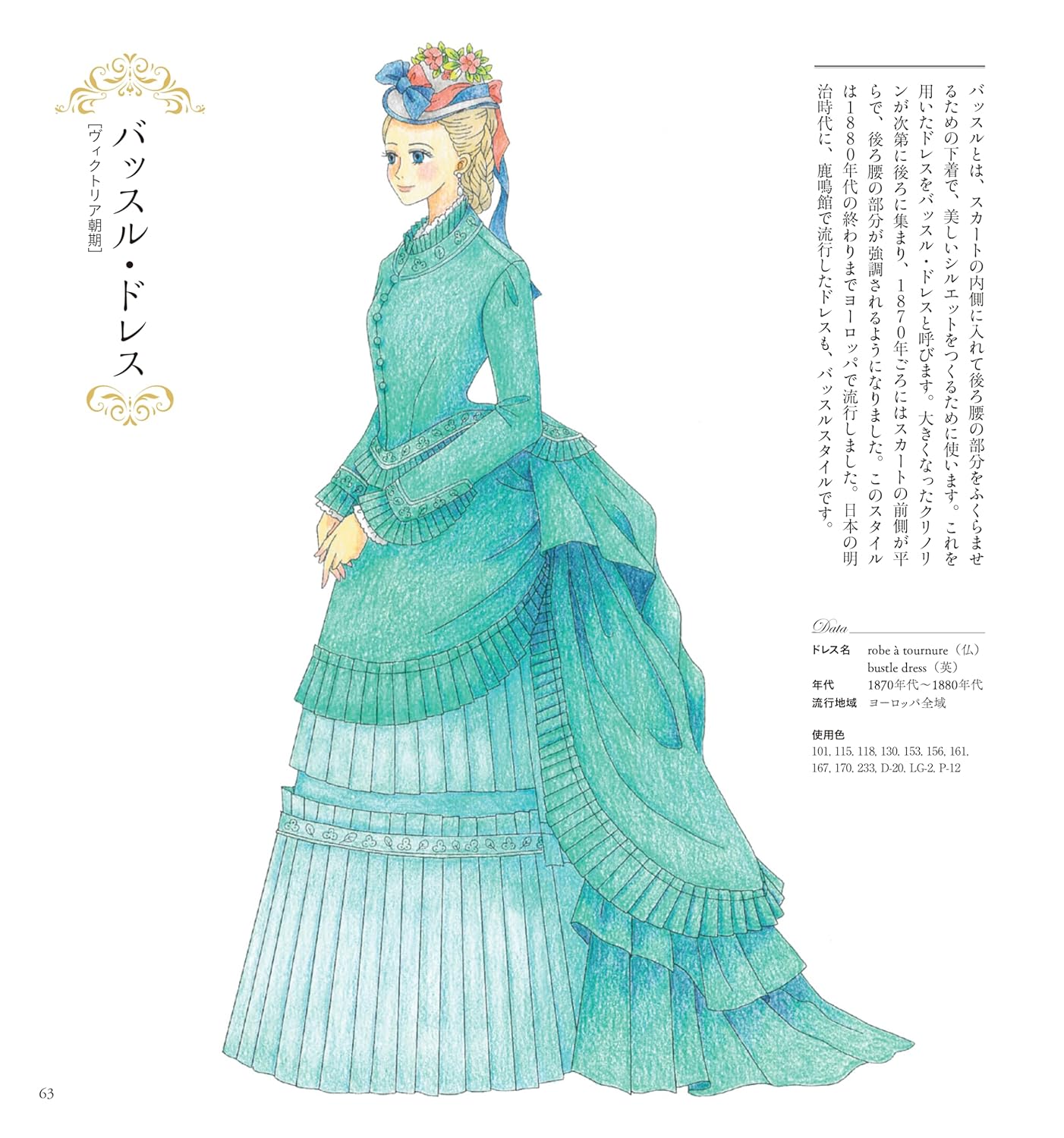 A coloring book of Ladies’ Attires ―Dresses/Robes and Ceremonial Kimonos― Japanese Craft Book