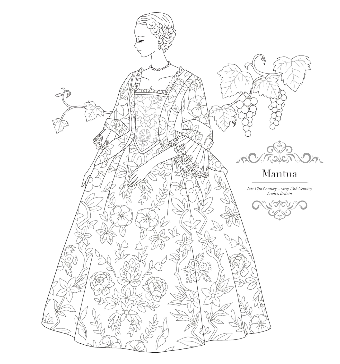 A coloring book of Ladies’ Attires ―Dresses/Robes and Ceremonial Kimonos― Japanese Craft Book