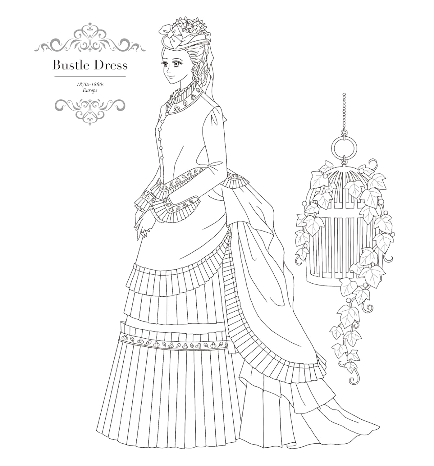 A coloring book of Ladies’ Attires ―Dresses/Robes and Ceremonial Kimonos― Japanese Craft Book