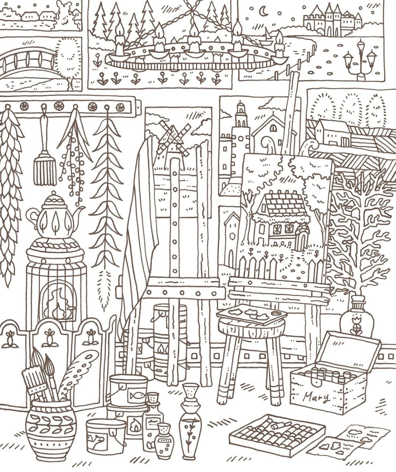 Eriy Magical Land of Laura Mia Coloring Book: A tale of a town where wizards live and a mysterious forest - Japanese Coloring Books