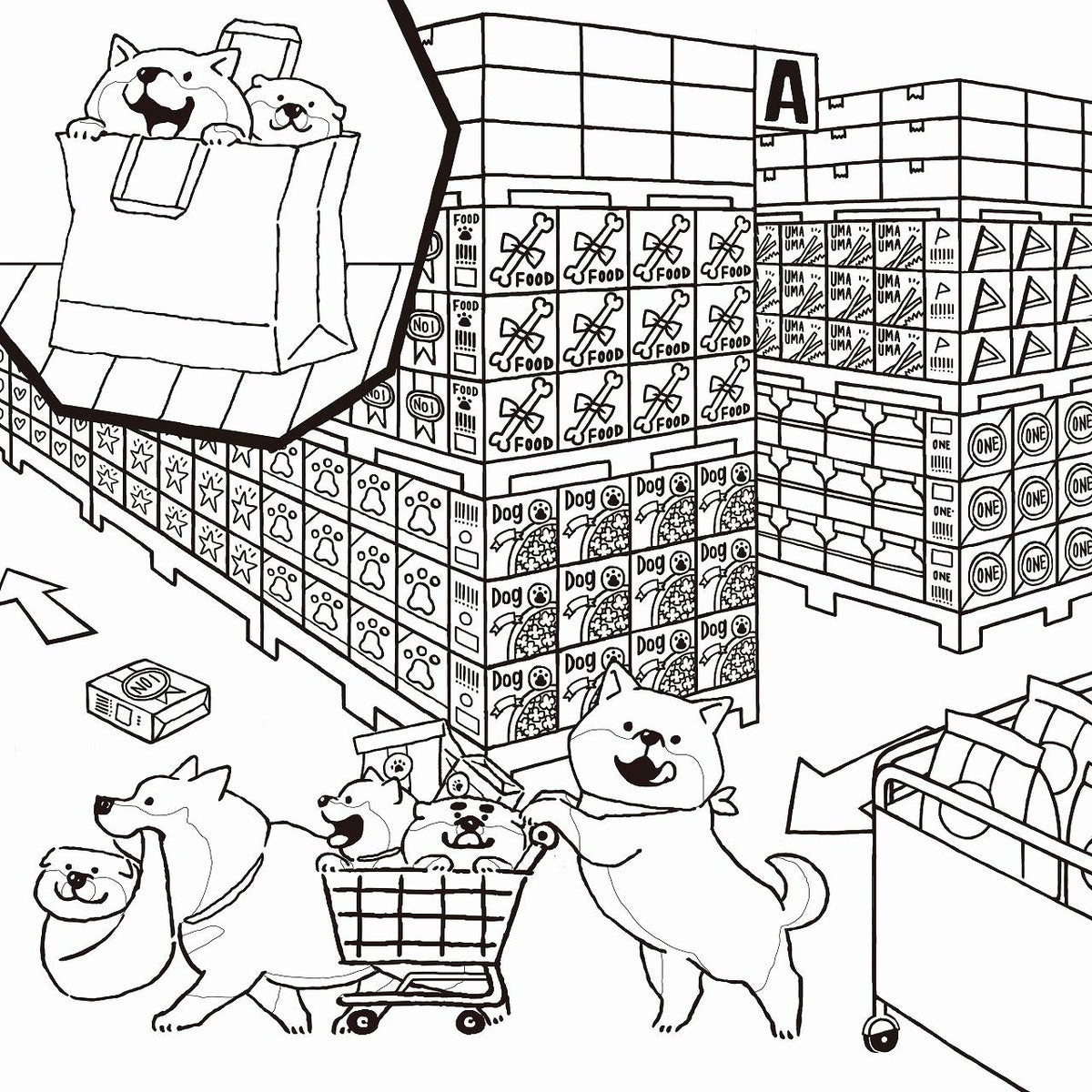 Shibanban Coloring Book: A Pleasant Day for a Stroll - Japanese Coloring Book@