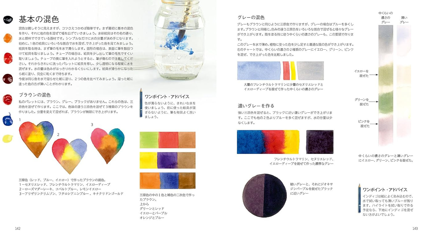 Botanical art drawn with watercolors Japanese Craft Book