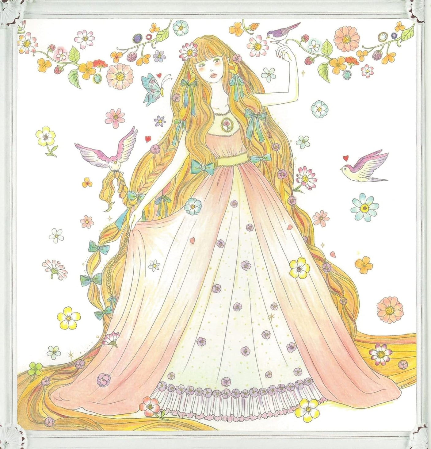 Be enchanted by the magic of "cute" Dream-colored Princess Coloring Book - Japanese Coloring Book