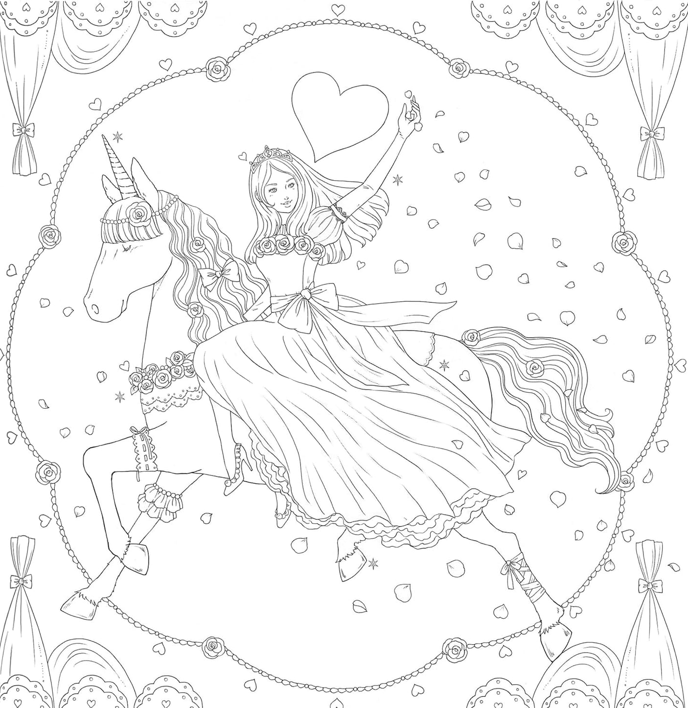 Be enchanted by the magic of "cute" Dream-colored Princess Coloring Book - Japanese Coloring Book