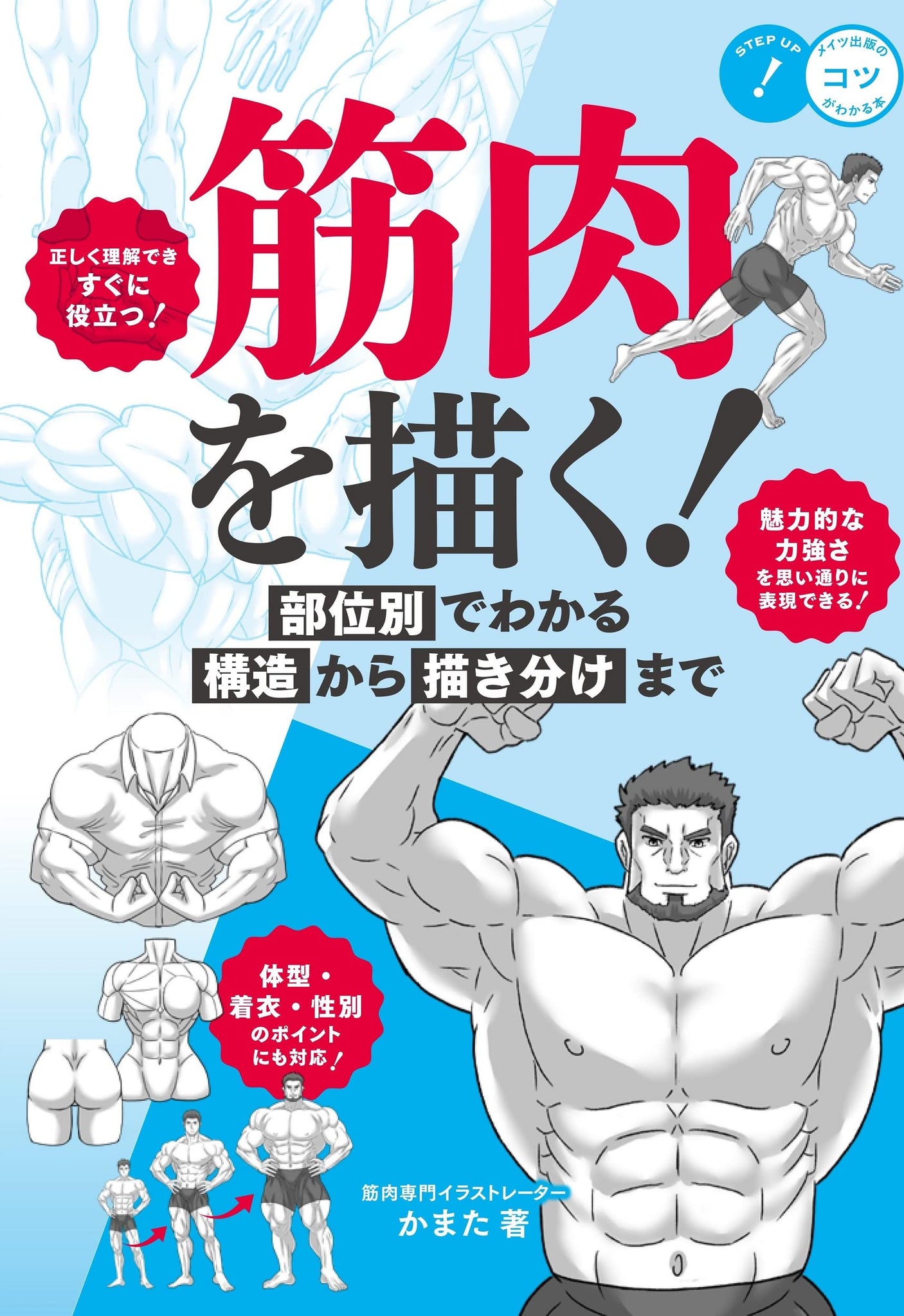 Draw muscles! From the structure of each part to how to draw them (a book with tips!) Japanese Craft Book