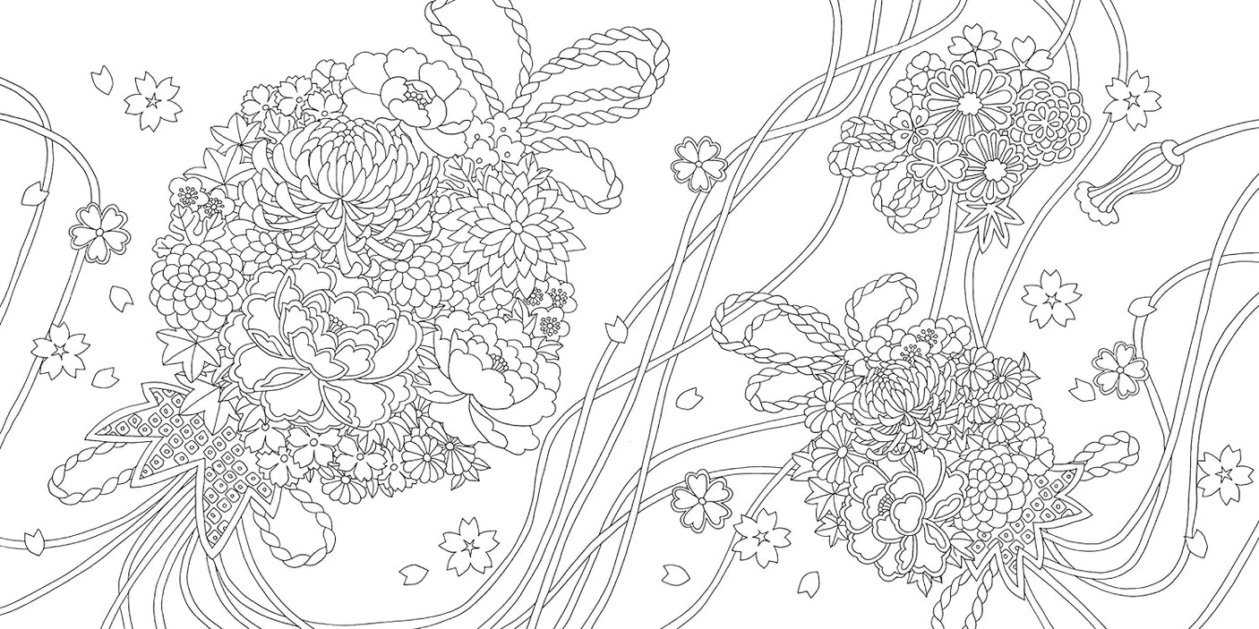 Coloring book: Japanese patterns that bring happiness - Japanese Coloring Book