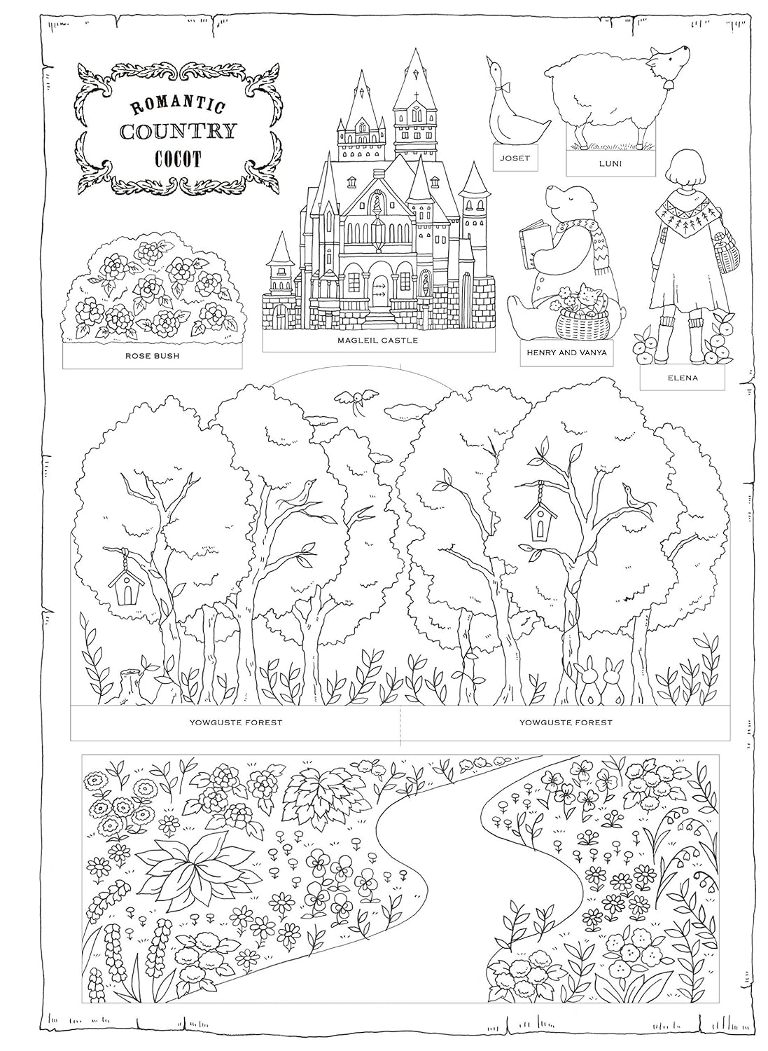 Eriy ROMANTIC COUNTRY 1st -The first Tale- A fantasy COCOT, a country with beautiful castles - Japanese Coloring book